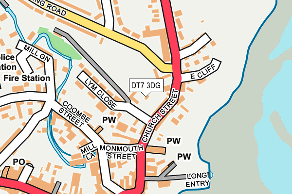 DT7 3DG map - OS OpenMap – Local (Ordnance Survey)