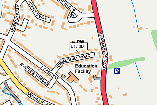 DT7 3DT map - OS OpenMap – Local (Ordnance Survey)