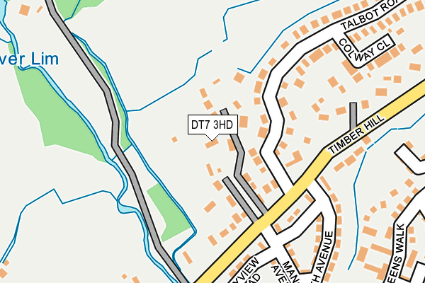 DT7 3HD map - OS OpenMap – Local (Ordnance Survey)