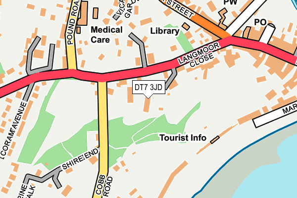 DT7 3JD map - OS OpenMap – Local (Ordnance Survey)