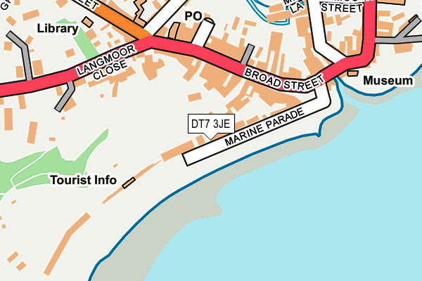 DT7 3JE map - OS OpenMap – Local (Ordnance Survey)