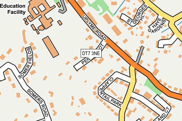 DT7 3NE map - OS OpenMap – Local (Ordnance Survey)