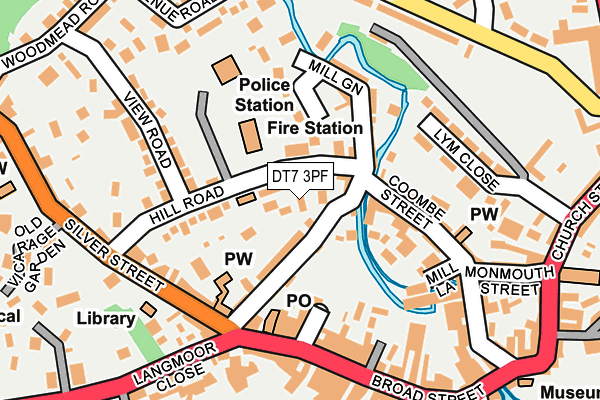 DT7 3PF map - OS OpenMap – Local (Ordnance Survey)