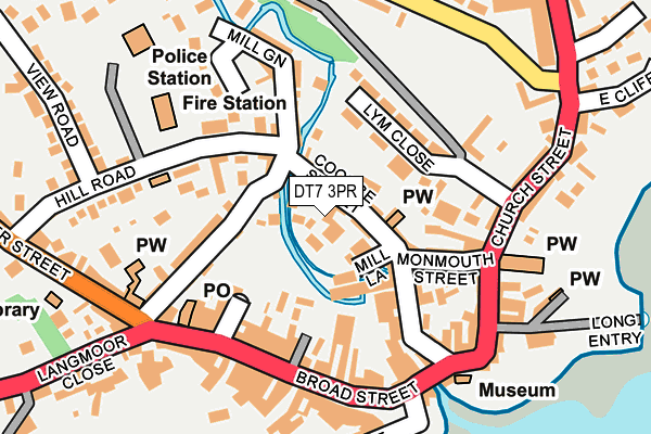 DT7 3PR map - OS OpenMap – Local (Ordnance Survey)