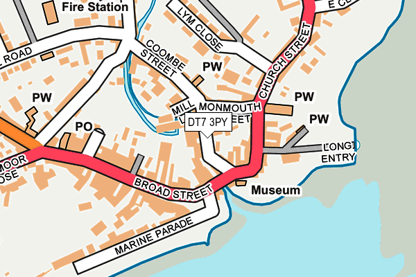 DT7 3PY map - OS OpenMap – Local (Ordnance Survey)