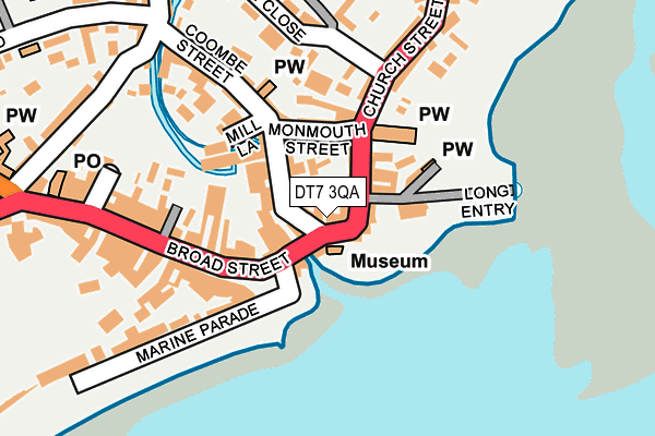 Map of LYME REGIS (PHILPOT) MUSEUM SHOP LIMITED at local scale