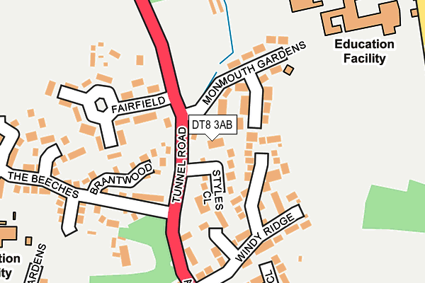 DT8 3AB map - OS OpenMap – Local (Ordnance Survey)