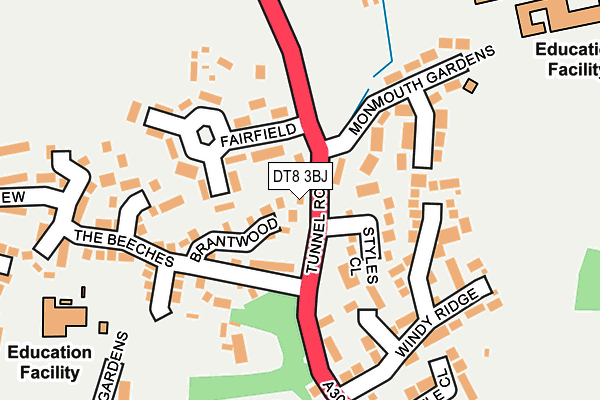 DT8 3BJ map - OS OpenMap – Local (Ordnance Survey)