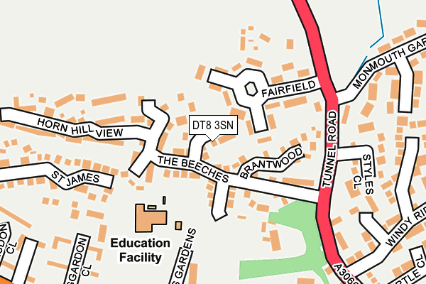 DT8 3SN map - OS OpenMap – Local (Ordnance Survey)