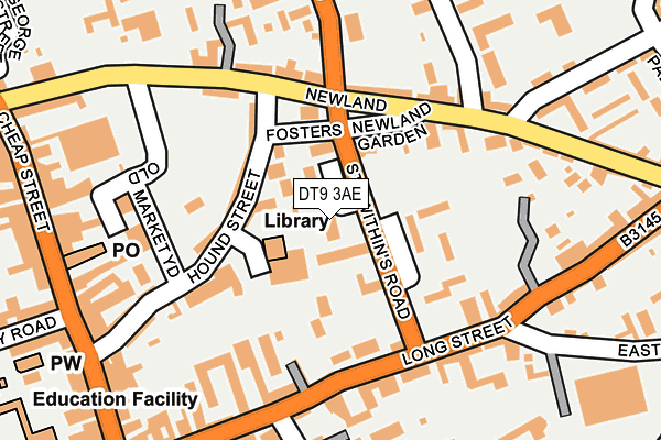 DT9 3AE map - OS OpenMap – Local (Ordnance Survey)