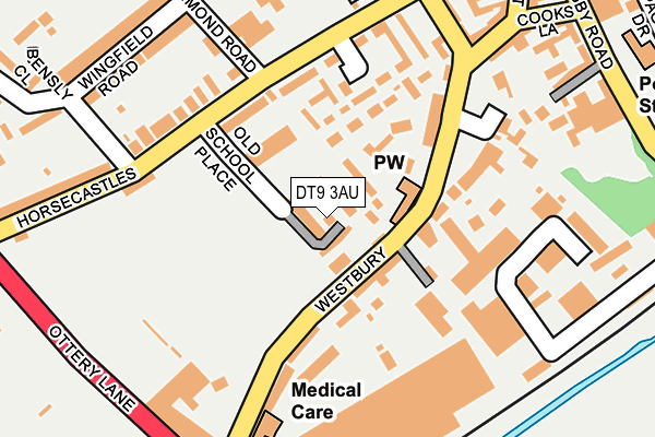 DT9 3AU map - OS OpenMap – Local (Ordnance Survey)