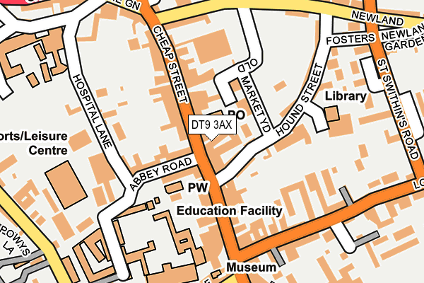 DT9 3AX map - OS OpenMap – Local (Ordnance Survey)