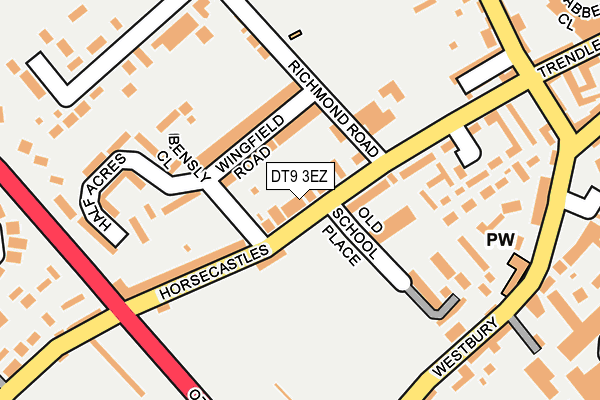 DT9 3EZ map - OS OpenMap – Local (Ordnance Survey)