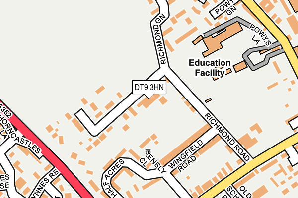 DT9 3HN map - OS OpenMap – Local (Ordnance Survey)