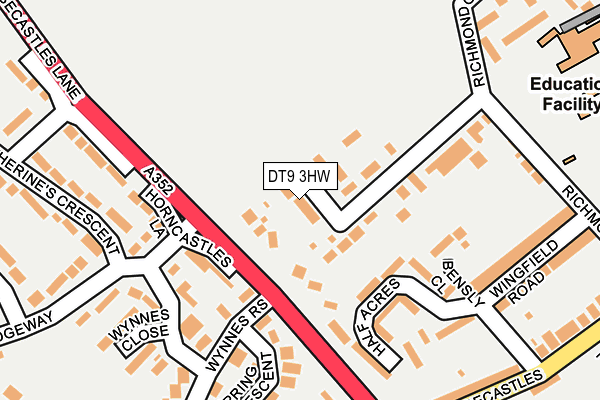 DT9 3HW map - OS OpenMap – Local (Ordnance Survey)