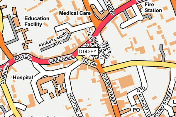 DT9 3HY map - OS OpenMap – Local (Ordnance Survey)