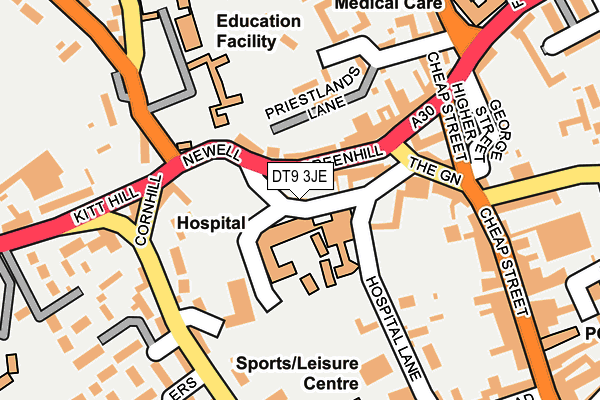 DT9 3JE map - OS OpenMap – Local (Ordnance Survey)