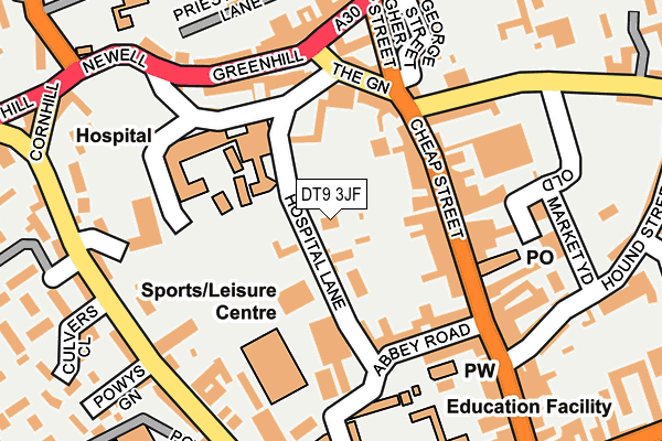 DT9 3JF map - OS OpenMap – Local (Ordnance Survey)