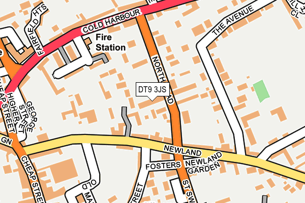 DT9 3JS map - OS OpenMap – Local (Ordnance Survey)