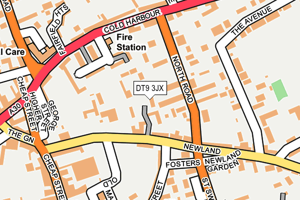 DT9 3JX map - OS OpenMap – Local (Ordnance Survey)