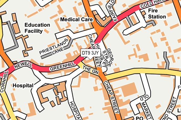 DT9 3JY map - OS OpenMap – Local (Ordnance Survey)