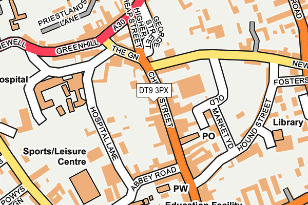 DT9 3PX map - OS OpenMap – Local (Ordnance Survey)