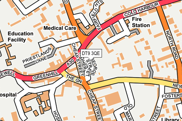 DT9 3QE map - OS OpenMap – Local (Ordnance Survey)