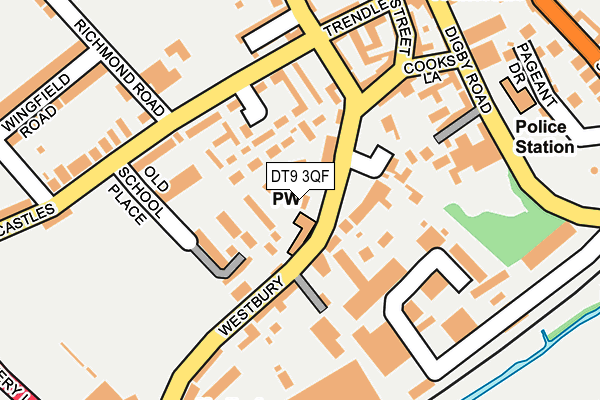 DT9 3QF map - OS OpenMap – Local (Ordnance Survey)