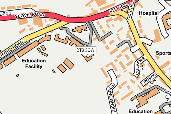 DT9 3QW map - OS OpenMap – Local (Ordnance Survey)