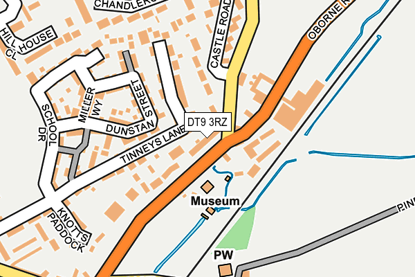 DT9 3RZ map - OS OpenMap – Local (Ordnance Survey)