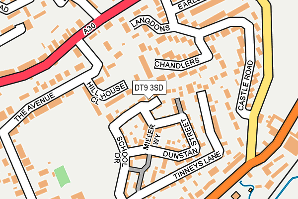 DT9 3SD map - OS OpenMap – Local (Ordnance Survey)