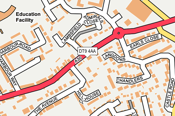 DT9 4AA map - OS OpenMap – Local (Ordnance Survey)