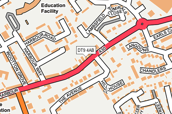 DT9 4AB map - OS OpenMap – Local (Ordnance Survey)