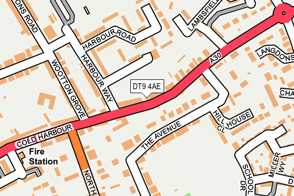 DT9 4AE map - OS OpenMap – Local (Ordnance Survey)