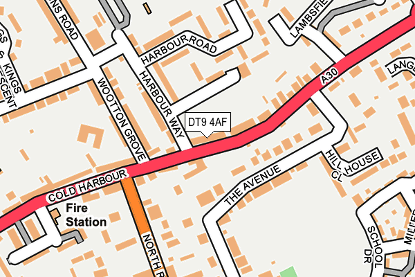 DT9 4AF map - OS OpenMap – Local (Ordnance Survey)