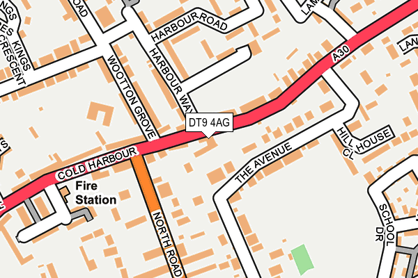 DT9 4AG map - OS OpenMap – Local (Ordnance Survey)