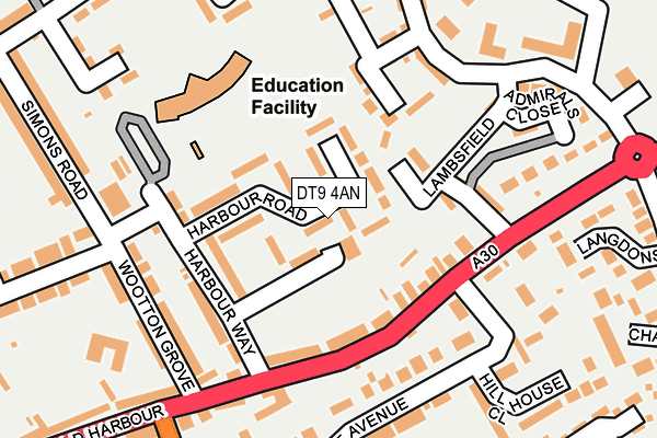 DT9 4AN map - OS OpenMap – Local (Ordnance Survey)