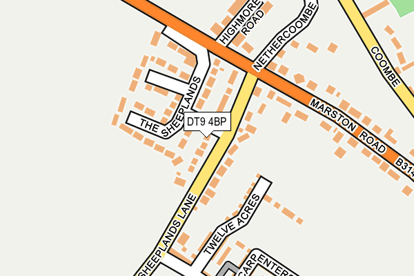 DT9 4BP map - OS OpenMap – Local (Ordnance Survey)