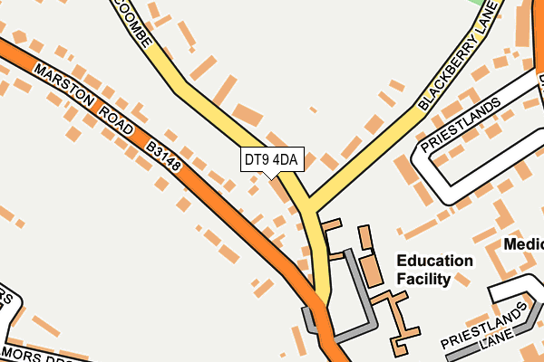 DT9 4DA map - OS OpenMap – Local (Ordnance Survey)