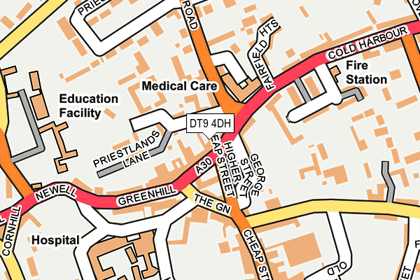 DT9 4DH map - OS OpenMap – Local (Ordnance Survey)