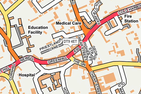 DT9 4ET map - OS OpenMap – Local (Ordnance Survey)