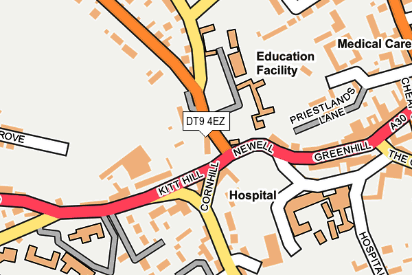DT9 4EZ map - OS OpenMap – Local (Ordnance Survey)