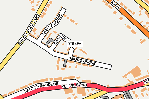 DT9 4FA map - OS OpenMap – Local (Ordnance Survey)