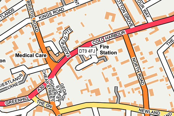 DT9 4FJ map - OS OpenMap – Local (Ordnance Survey)