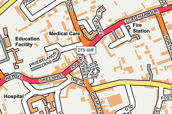 DT9 4HF map - OS OpenMap – Local (Ordnance Survey)