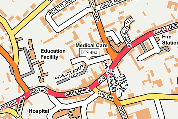 DT9 4HJ map - OS OpenMap – Local (Ordnance Survey)