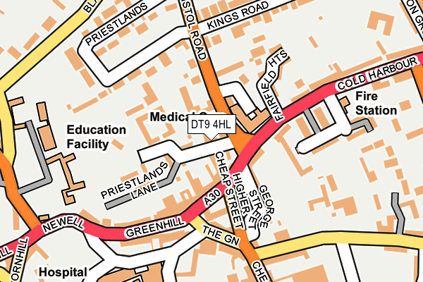 DT9 4HL map - OS OpenMap – Local (Ordnance Survey)