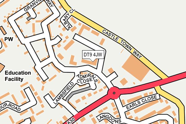 DT9 4JW map - OS OpenMap – Local (Ordnance Survey)