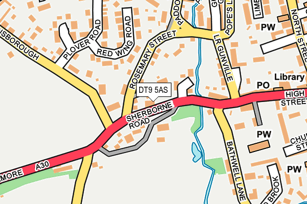 DT9 5AS map - OS OpenMap – Local (Ordnance Survey)