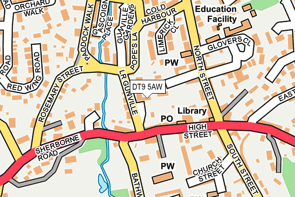 DT9 5AW map - OS OpenMap – Local (Ordnance Survey)